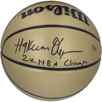 Limited Edition of 6: Hakeem Olajuwon Houston Rockets Autographed Wilson Basketball with Inscription