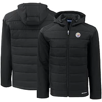 Men's Cutter & Buck Pittsburgh Steelers Evoke PrimaLoft Hybrid Eco Softshell Recycled Full-Zip Hooded Jacket