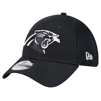 Men's New Era Black Carolina Panthers Main Neo 39THIRTY Flex Hat