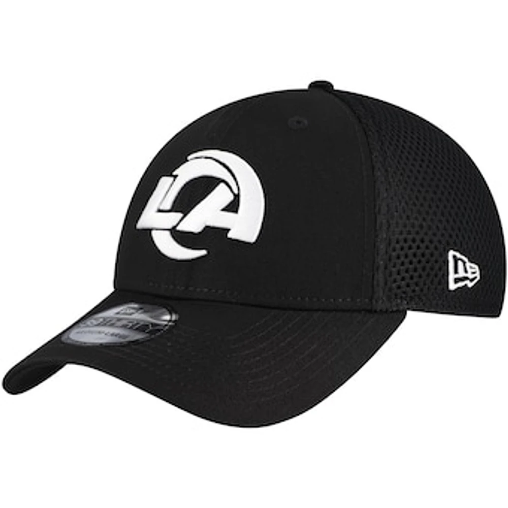 Men's New Era Black Los Angeles Rams Main Neo 39THIRTY Flex Hat