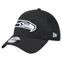 Men's New Era Black Seattle Seahawks Main Neo 39THIRTY Flex Hat