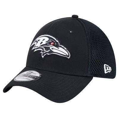 Men's New Era Black Baltimore Ravens Main Neo 39THIRTY Flex Hat