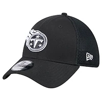 Men's New Era Black Tennessee Titans Main Neo 39THIRTY Flex Hat