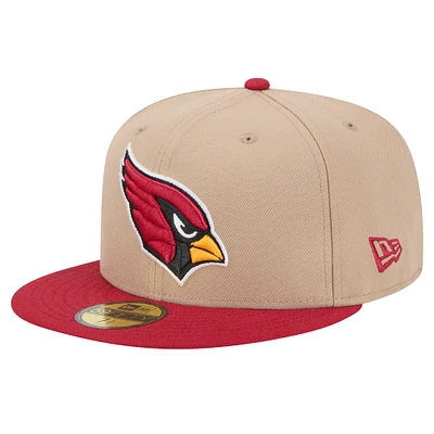 Men's New Era Tan Arizona Cardinals  Logo Main 59FIFTY Fitted Hat