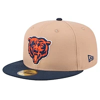 Men's New Era Tan Chicago Bears  Head Logo Main 59FIFTY Fitted Hat