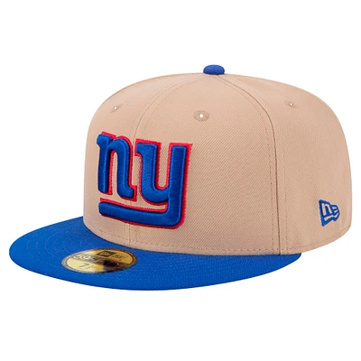 Men's New Era Tan York Giants  Logo Main 59FIFTY Fitted Hat