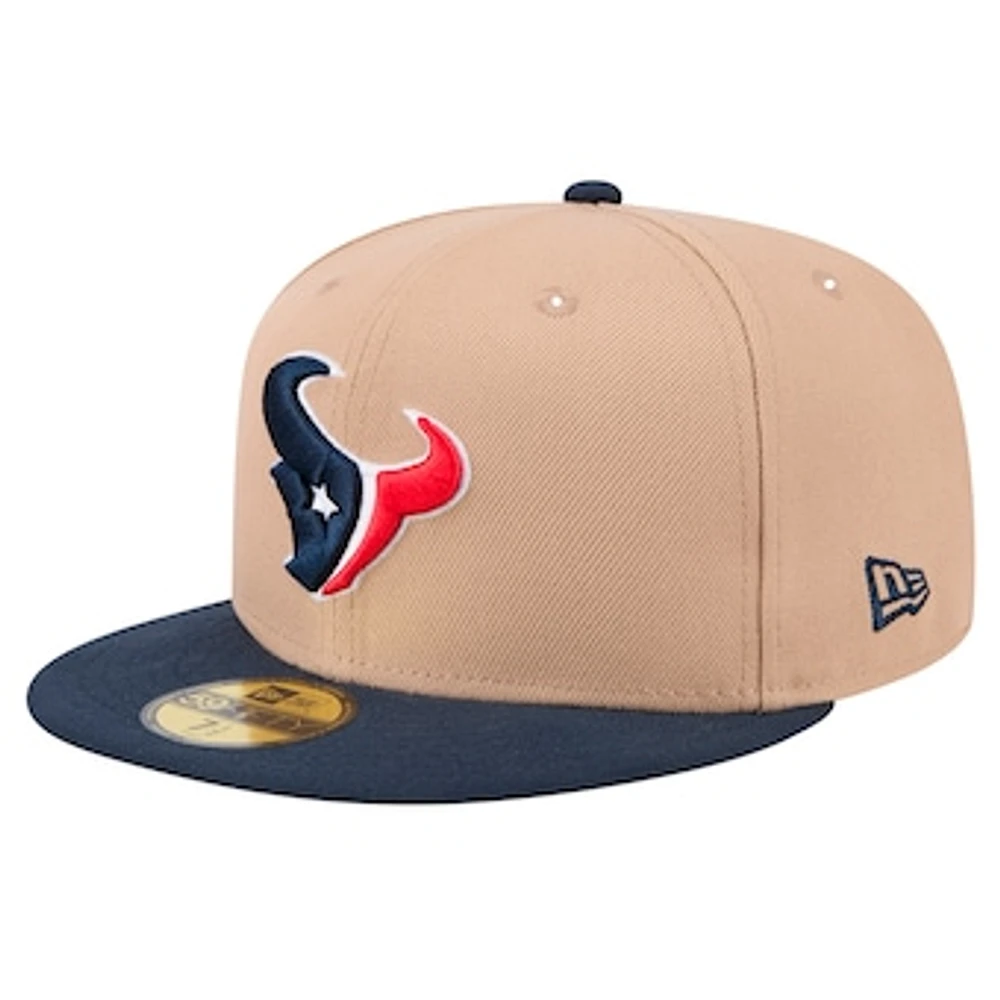 Men's New Era Tan Houston Texans  Logo Main 59FIFTY Fitted Hat