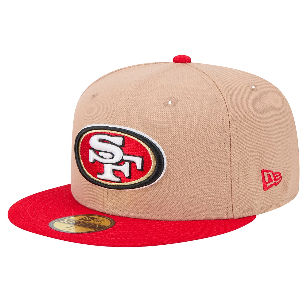 Men's New Era Tan San Francisco 49ers  Logo Main 59FIFTY Fitted Hat