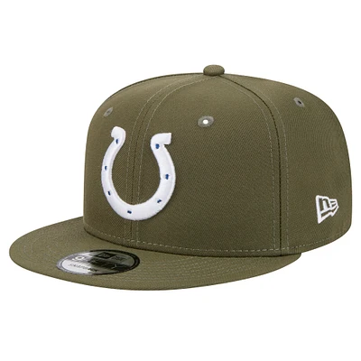 Men's New Era  Olive Indianapolis Colts Main 9FIFTY Snapback Hat