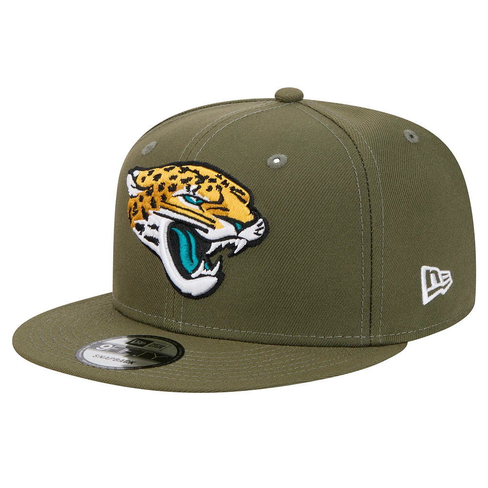 Men's New Era  Olive Jacksonville Jaguars Main 9FIFTY Snapback Hat