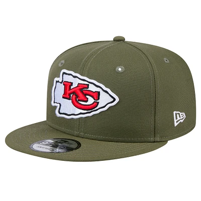 Men's New Era  Olive Kansas City Chiefs Main 9FIFTY Snapback Hat