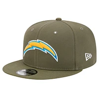 Men's New Era  Olive Los Angeles Chargers Main 9FIFTY Snapback Hat