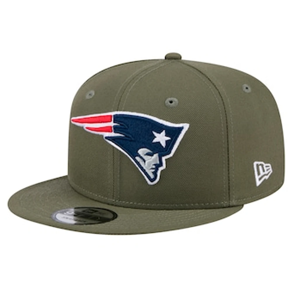 Men's New Era  Olive New England Patriots Main 9FIFTY Snapback Hat