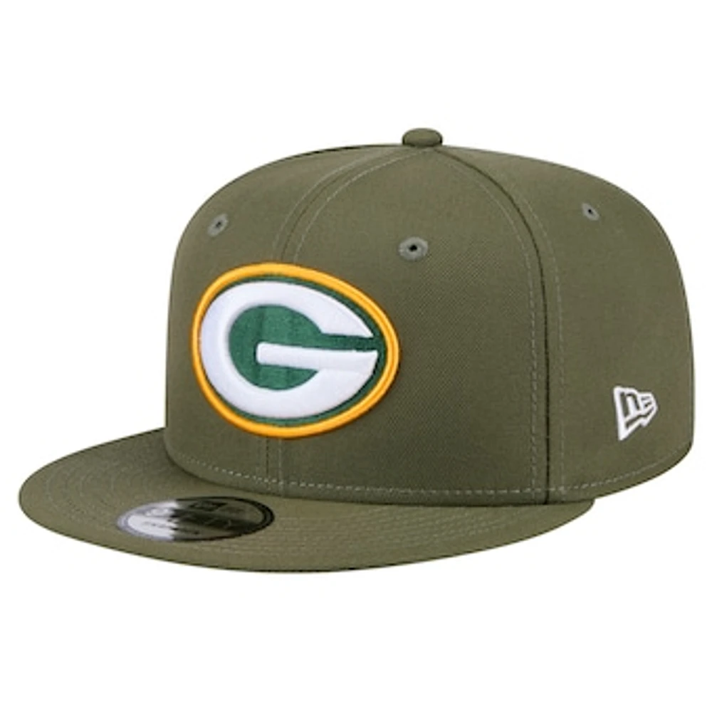 Men's New Era  Olive Green Bay Packers Main 9FIFTY Snapback Hat