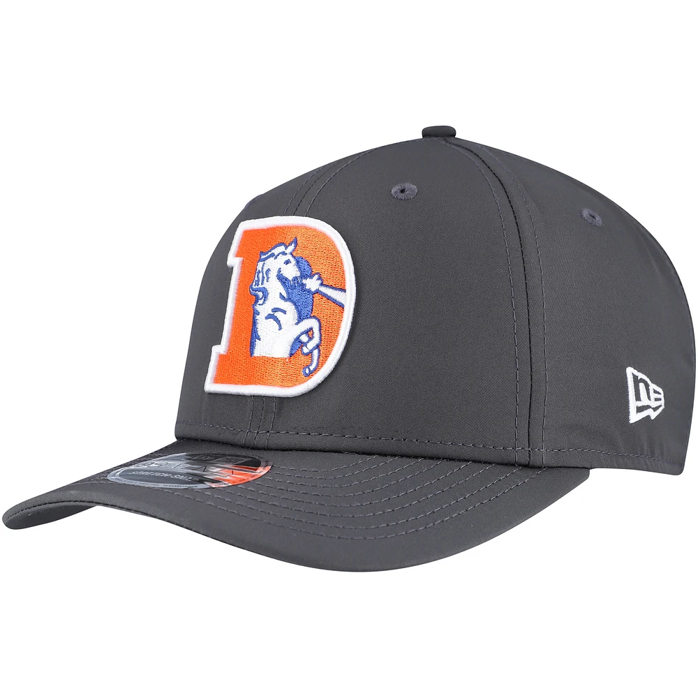 Men's New Era  Graphite Denver Broncos Main 9SEVENTY Stretch-Snap Hat