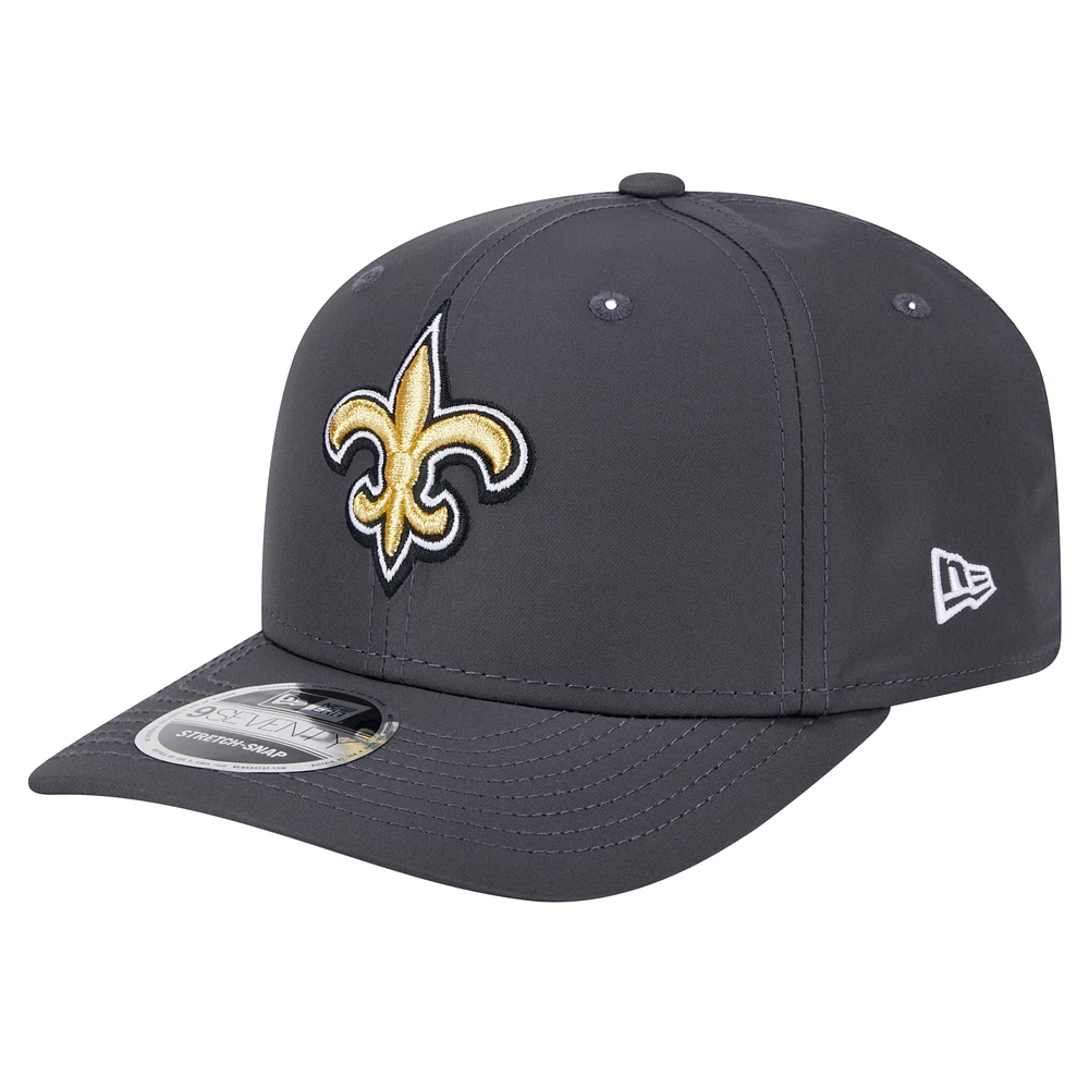 Men's New Era  Graphite New Orleans Saints Main 9SEVENTY Stretch-Snap Hat