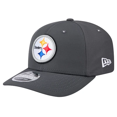 Men's New Era  Graphite Pittsburgh Steelers Main 9SEVENTY Stretch-Snap Hat