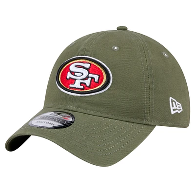 Men's New Era Olive San Francisco 49ers Main 9TWENTY Adjustable Hat