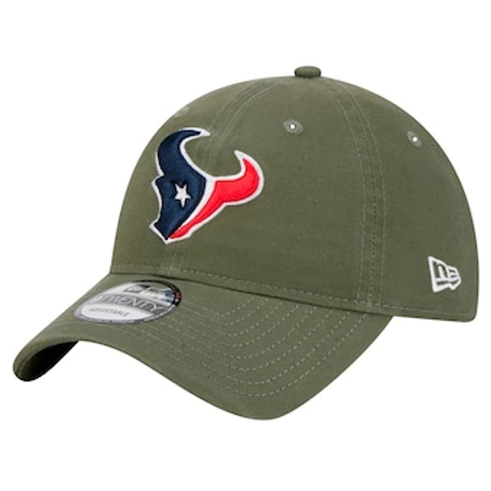 Men's New Era Olive Houston Texans Main 9TWENTY Adjustable Hat