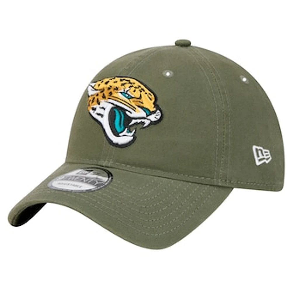 Men's New Era Olive Jacksonville Jaguars Main 9TWENTY Adjustable Hat