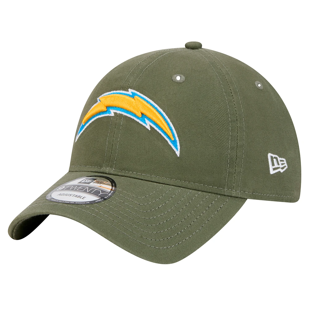 Men's New Era Olive Los Angeles Chargers Main 9TWENTY Adjustable Hat