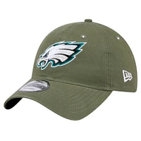 Men's New Era Olive Philadelphia Eagles Main 9TWENTY Adjustable Hat