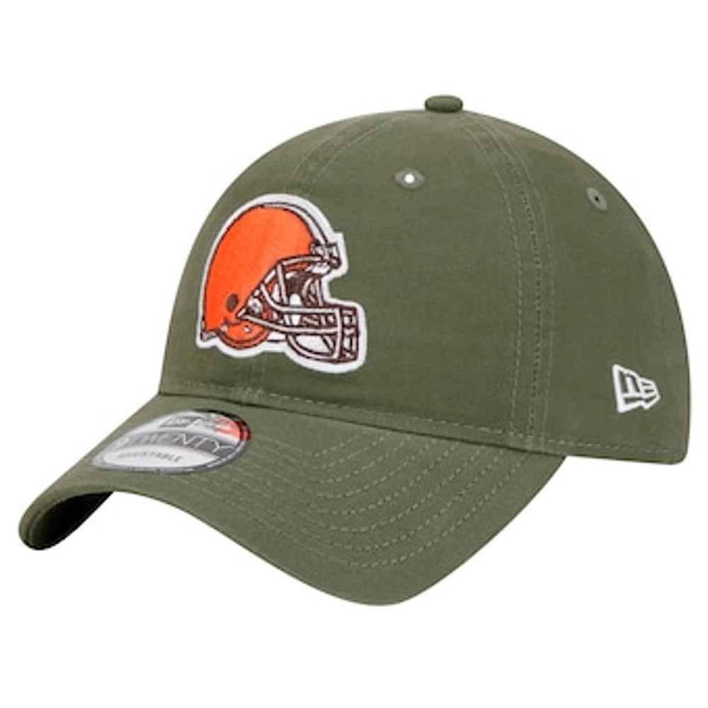 Men's New Era Olive Cleveland Browns Main 9TWENTY Adjustable Hat