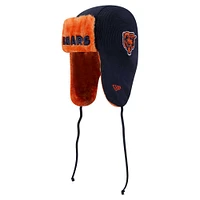 Men's New Era Navy Chicago Bears Helmet Head Trapper Knit Hat