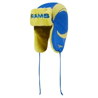 Men's New Era Royal Los Angeles Rams Helmet Head Trapper Knit Hat