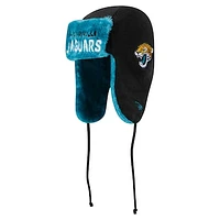 Men's New Era Black Jacksonville Jaguars Helmet Head Trapper Knit Hat