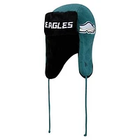 Men's New Era Midnight Green Philadelphia Eagles Helmet Head Trapper Knit Hat