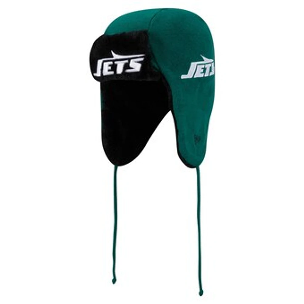 Men's New Era Green New York Jets Helmet Head Trapper Knit Hat