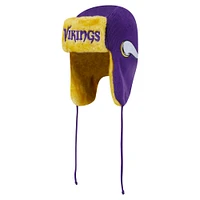 Men's New Era Purple Minnesota Vikings Helmet Head Trapper Knit Hat