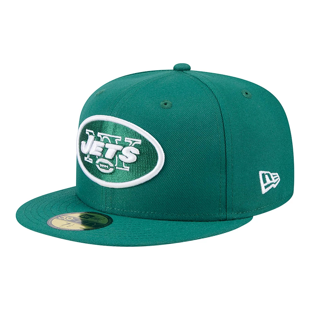 Men's New Era Green New York Jets Throwback Main 59FIFTY Fitted Hat