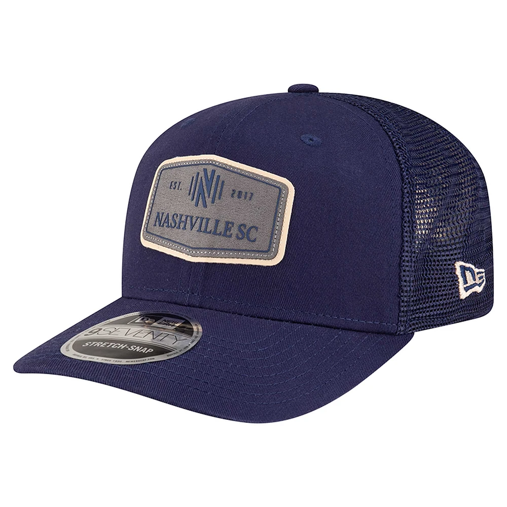 Men's New Era  Navy Nashville SC Labeled 9SEVENTY Trucker Stretch-Snap Adjustable Hat