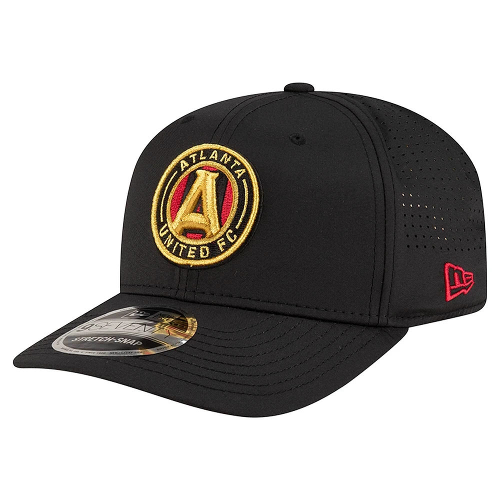 Men's New Era Black Atlanta United FC 9SEVENTY COOLERA Stretch-Snap Adjustable Hat