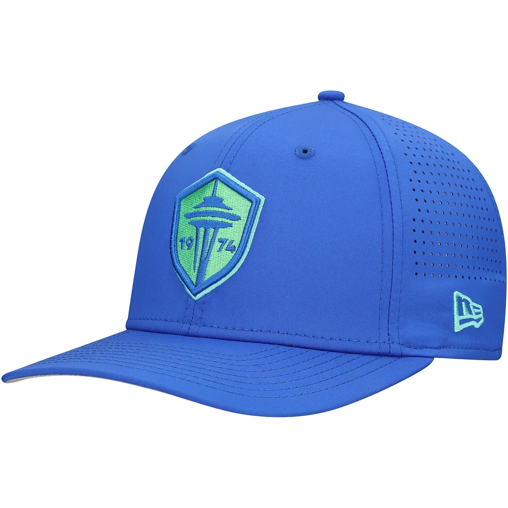 Men's New Era Blue Seattle Sounders FC 9SEVENTY COOLERA Stretch-Snap Adjustable Hat