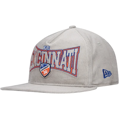 Men's New Era Gray FC Cincinnati Corduroy Golfer Adjustable Hat