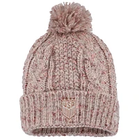 Women's New Era  Tan USWNT Cuffed Knit Hat with Pom