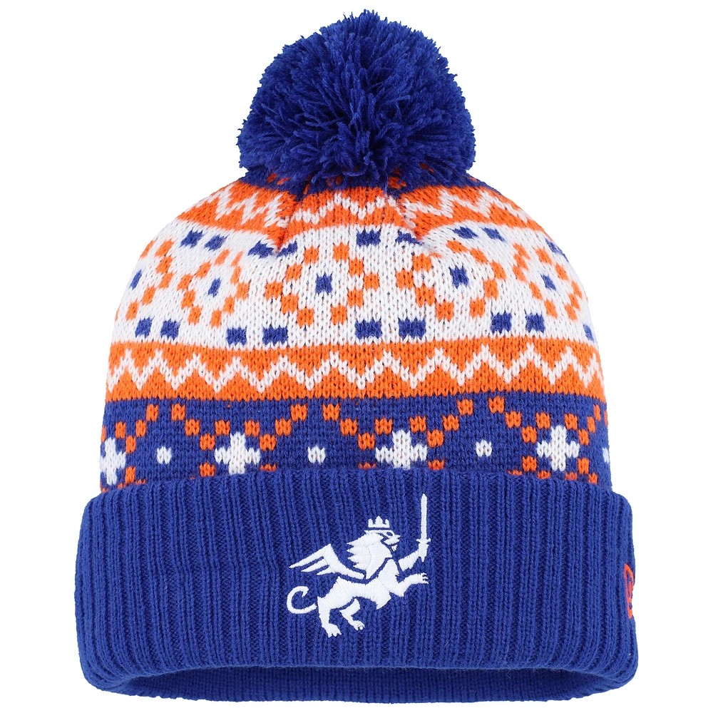 Men's New Era Blue FC Cincinnati Nostalgia Cuffed Knit Hat with Pom