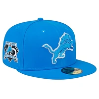 Men's New Era Blue Detroit Lions Main Side Patch 59FIFTY Fitted Hat