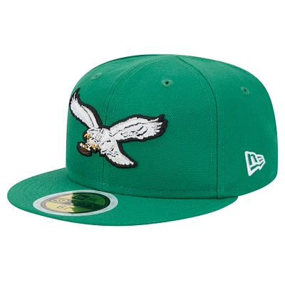 Youth New Era  Kelly Green Philadelphia Eagles Main 59FIFTY Fitted Hat