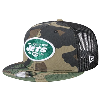 Men's New Era Camo New York Jets Main Trucker 9FIFTY Snapback Hat