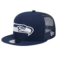 Men's New Era College Navy Seattle Seahawks  Main Trucker 9FIFTY Snapback Hat