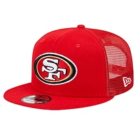 Men's New Era Scarlet San Francisco 49ers  Main Trucker 9FIFTY Snapback Hat