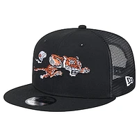 Men's New Era Black Cincinnati Bengals Throwback Main Trucker 9FIFTY Snapback Hat