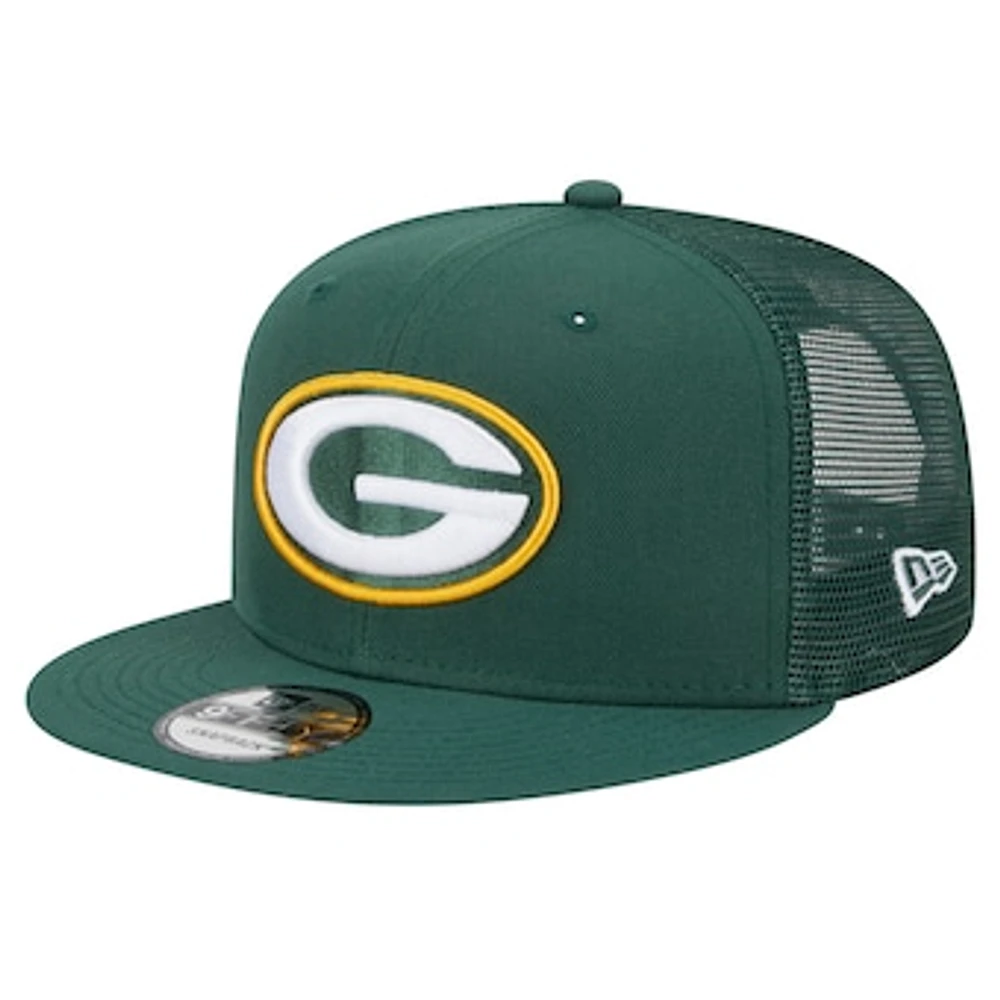 Men's New Era Green Green Bay Packers  Main Trucker 9FIFTY Snapback Hat