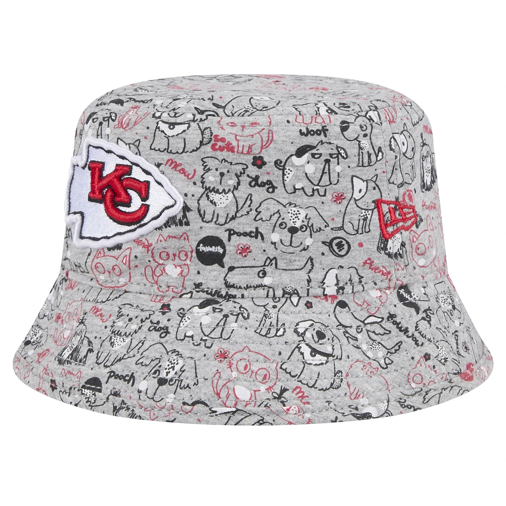 Toddler New Era Gray Kansas City Chiefs Companion Bucket Hat