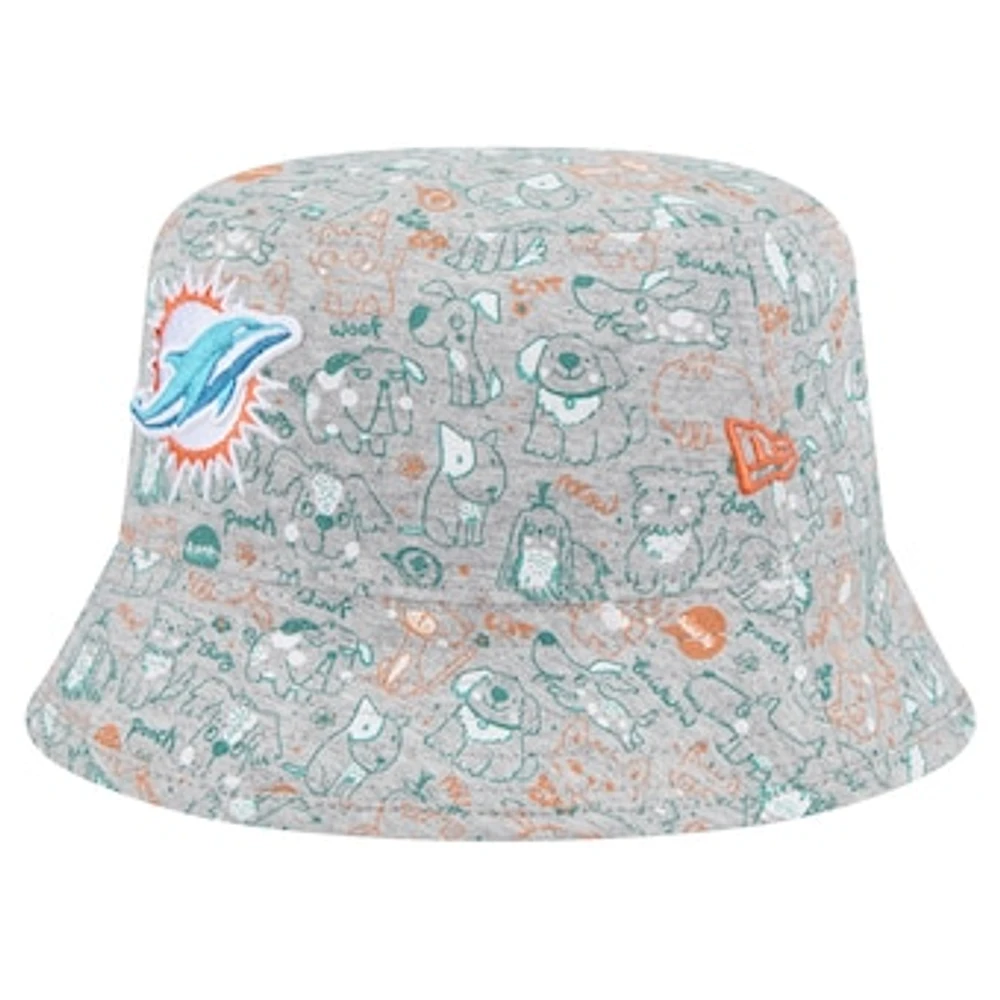 Toddler New Era Gray Miami Dolphins Companion Bucket Hat