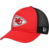 Youth New Era Red Kansas City Chiefs A-Frame 9FORTY Trucker Adjustable Hat